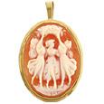 Young Girls Cornelian Cameo Pendant / Pin