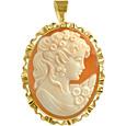 Young Woman Cornelian Cameo Pendant / Pin