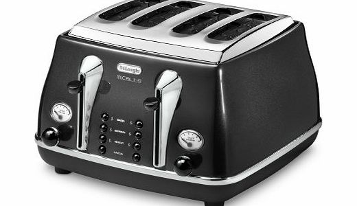 De`Longhi Micalite 4 Slice Toaster - Black