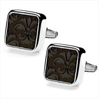 denisonboston Black Dandy Large Floral Cufflinks