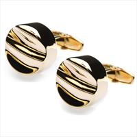 denisonboston Gold Ripple Cufflinks by