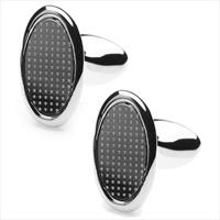 denisonboston Graphite Oval Cufflinks by