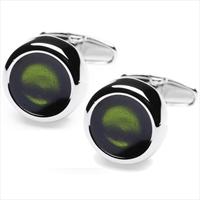 denisonboston Green Polo Jewell Cufflinks by