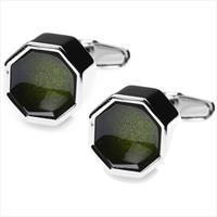 denisonboston Green Roman Jewell Cufflinks by