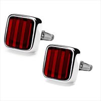 denisonboston Red Dandy Stripe Cufflinks by