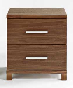 2-Drawer Bedside Chest - Walnut