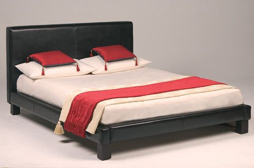 denver Dark Brown Faux Leather Kingsize Bed