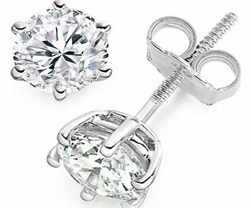 0.60 Carat D/VVS1 Round Brilliant Certified Diamond Solitaire Stud Earrings in Platinum