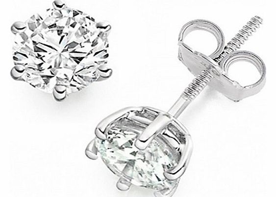 2/3 Carat E/VS1 Round Brilliant Certified Diamond Solitaire Stud Earrings in Platinum