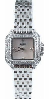 Diamond New Diamond Ladies Platinum Dress Watch Pink Mop Pearl