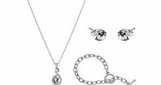 Adaliz white gold-plated pendant set