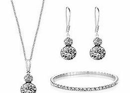 Swarovski double drop necklace set