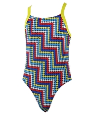 Girls Zig Zag Swimsuit - Multi