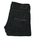 Dark Button Fly Straight Leg Jeans 32 Leg