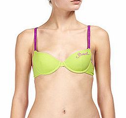 Diesel Green and purple underwired bra