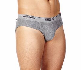 Grey logo waist cotton blend briefs