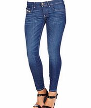 Livier medium blue cotton blend jegging