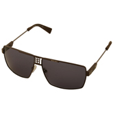 Matt Brown Metal Square Shape Sunglasses