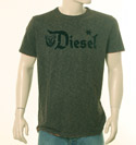 Mens Brown & Orange T-Shirt with Black Velour Design Across Chest