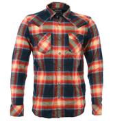 Swalky Orange and Navy Check Shirt