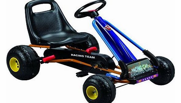 Kids pedal go-kart ride-on car, adjustable seat, rubber wheels