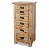 Products Trafalgar 6 Drawer Chest in distressed American Oak