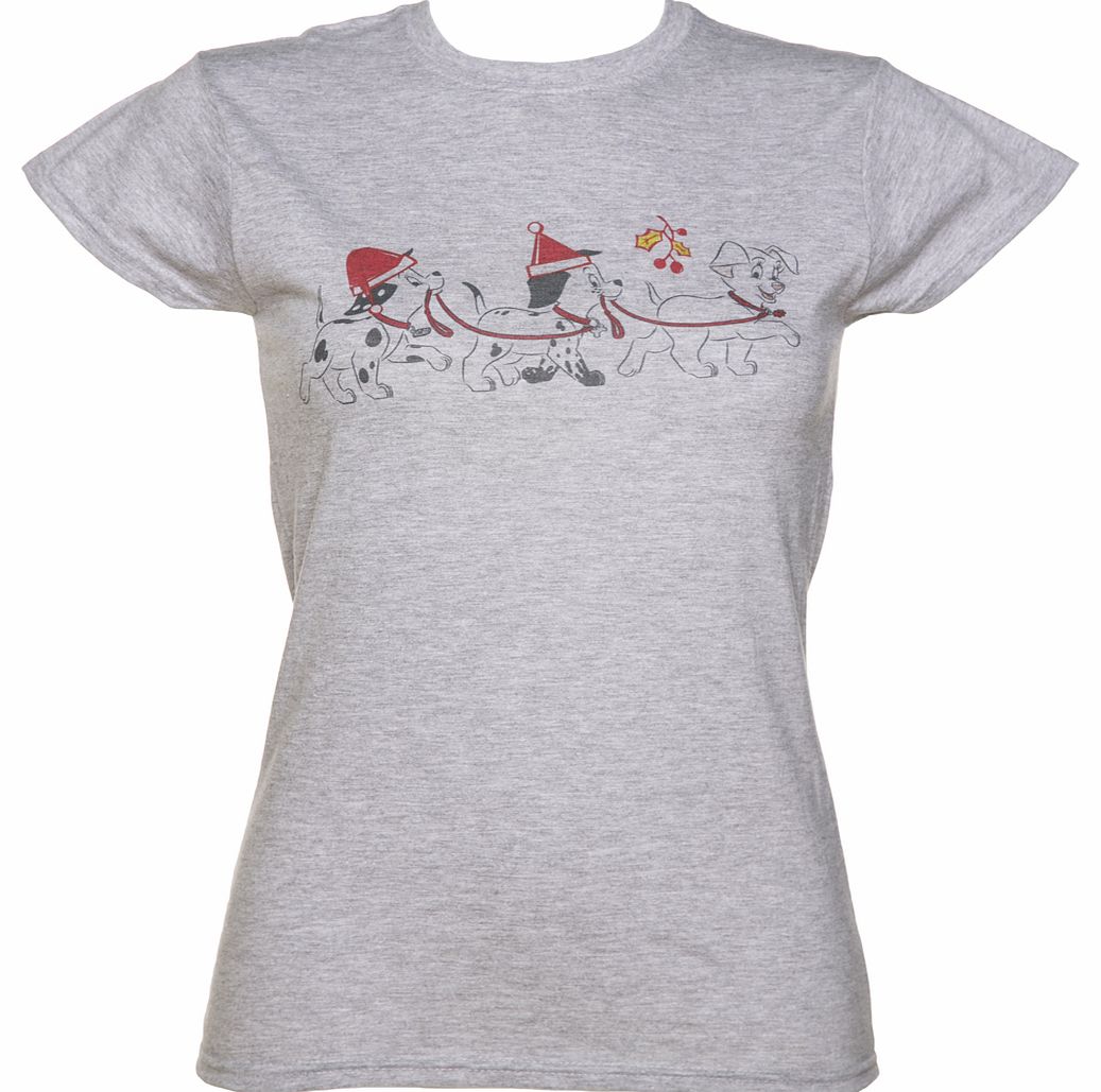 Ladies Grey Marl Disney 101 Dalmations Christmas