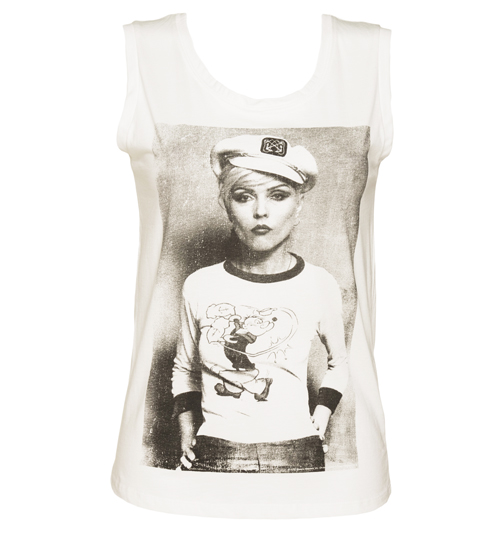 Ladies Off White Debbie Harry Sailor Sleeveless