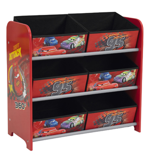 Cars 6 Bin Organiser Storage