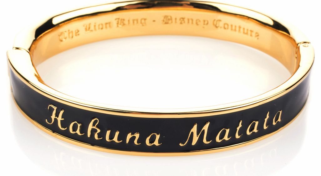 Gold Plated Black Enamel Hakuna Matata Lion King