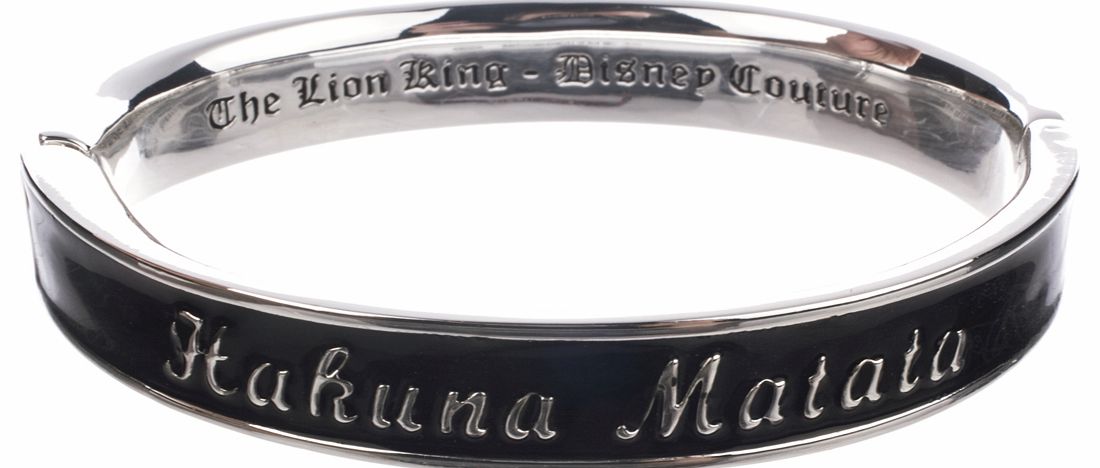 Platinum Plated Black Enamel Hakuna Matata Lion