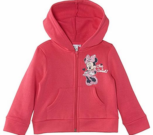 Girls Minnie Mouse Zip Front Hoodie, Fuchsia, 3 Years