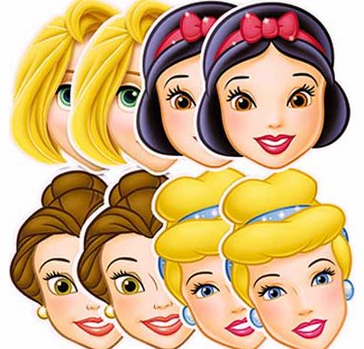 Princess Pack of 8 Party Masks