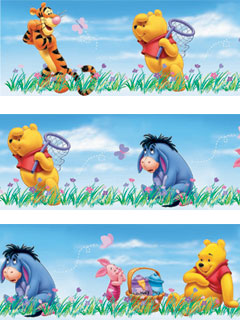 Winnie the Pooh Border `eautiful Day`Design Self Adhesive