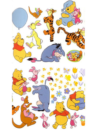 Winnie the Pooh Wall Stickers Stikarounds 46 pieces