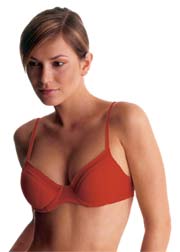 Mesh underpinning underwired contour bra