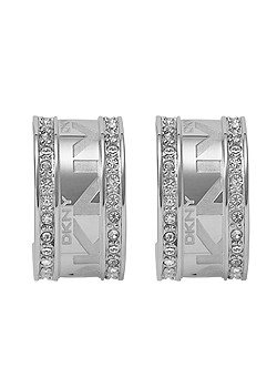 Steel Graphic Logo Huggie Earrings NJ1583040