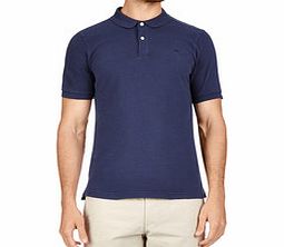 Dark blue cotton polo shirt