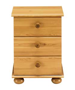 3 Drawer Bedside Chest - Pine