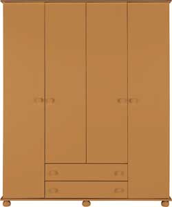 4 Door Wardrobe - Pine