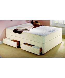 Maxistore 4ft 6in Divan No-Turn Mattress - 2 Drawers