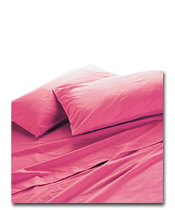 Percale Collection Double Flat Sheet - Claret.