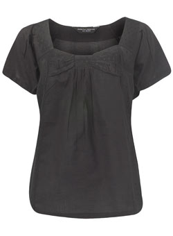 Black bow neck top