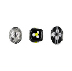 Black charm beads