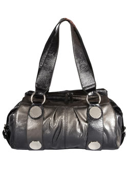 Black disc shoulder bag