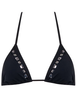 Dorothy Perkins Black embellished bikini top