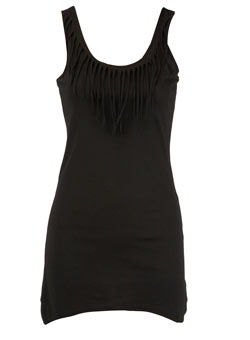 Black fringed vest