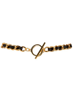 Black/gold chunky waist belt