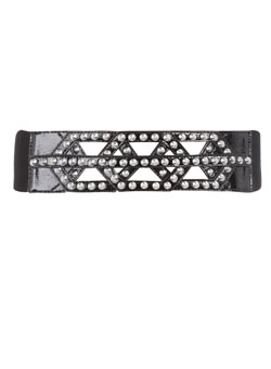 Black hexagon stud waist belt