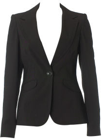 BLACK ONE BUTTON JACKET